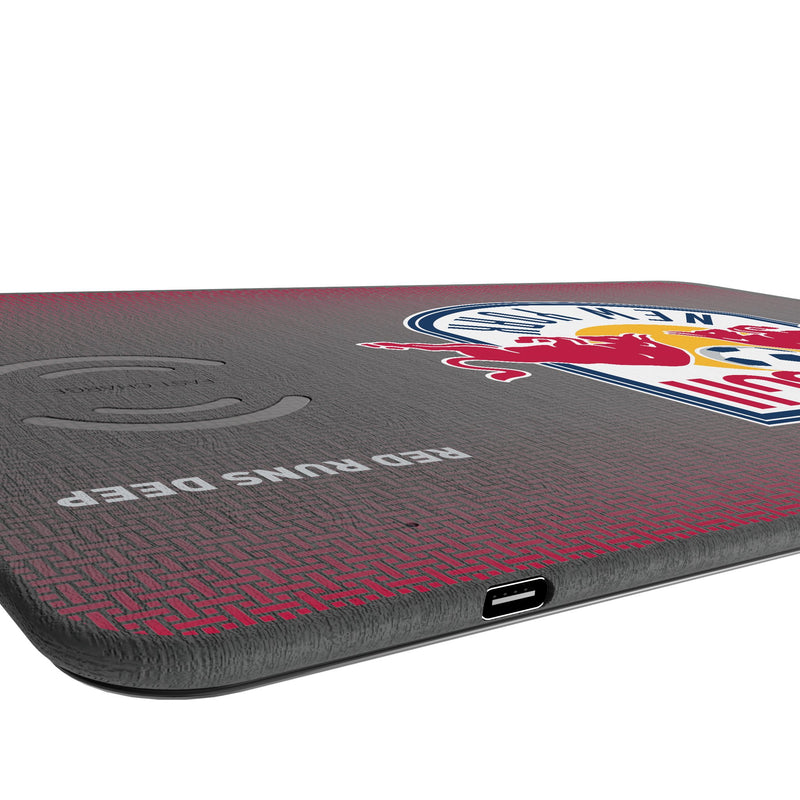 New York Red Bulls Linen 15-Watt Wireless Charger and Mouse Pad Port.Jpg