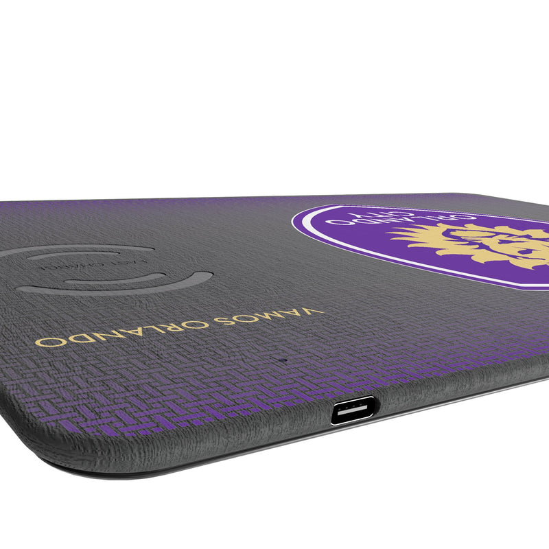 Orlando City Soccer Club Linen 15-Watt Wireless Charger and Mouse Pad Port.Jpg