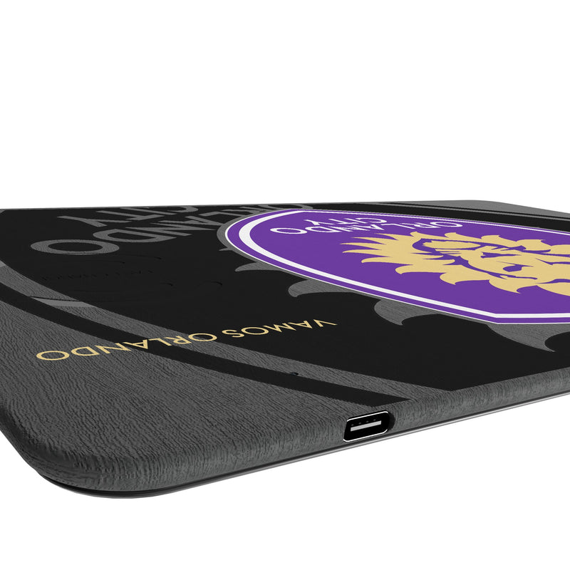 Orlando City Soccer Club Monocolor Tilt 15-Watt Wireless Charger and Mouse Pad Port.Jpg