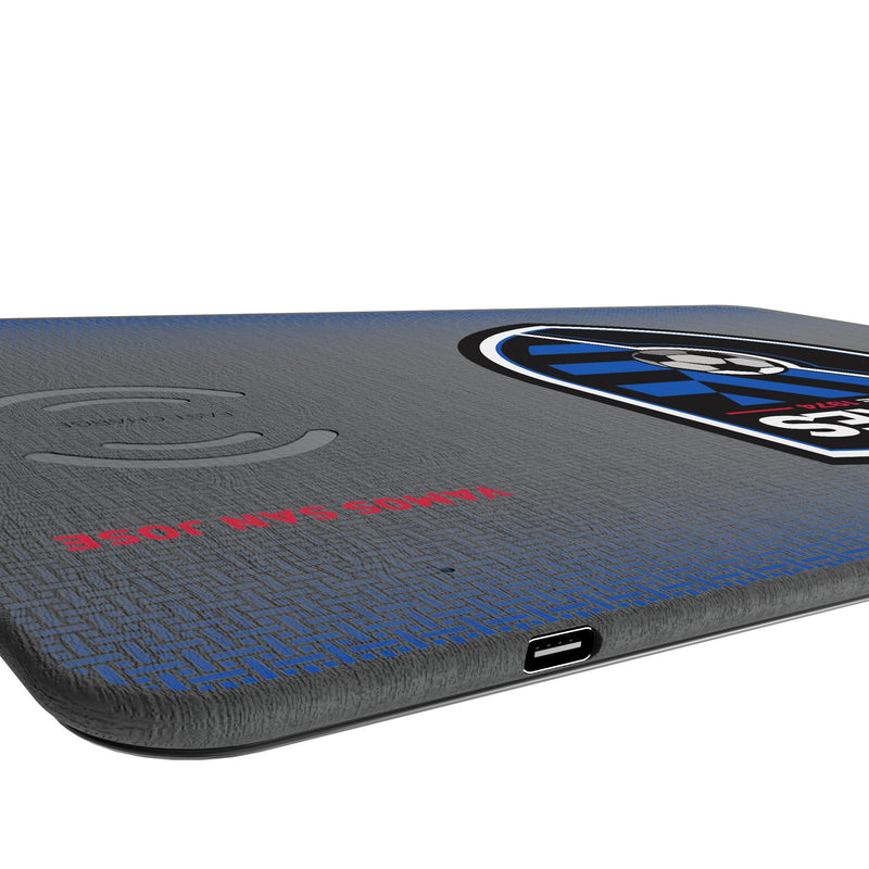 San Jose Earthquakes Linen 15-Watt Wireless Charger and Mouse Pad Port.Jpg