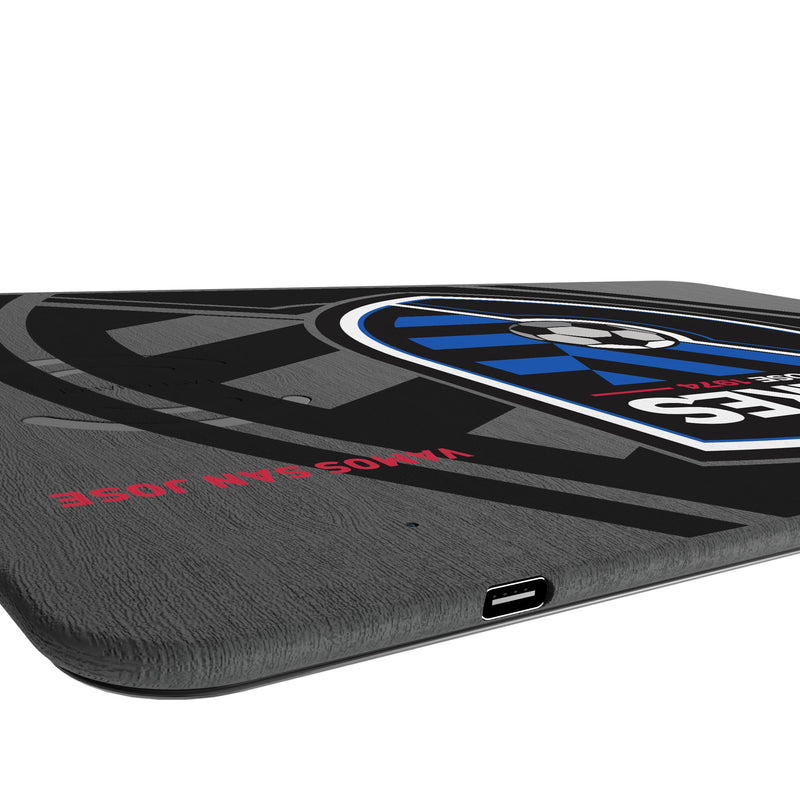 San Jose Earthquakes Monocolor Tilt 15-Watt Wireless Charger and Mouse Pad Port.Jpg