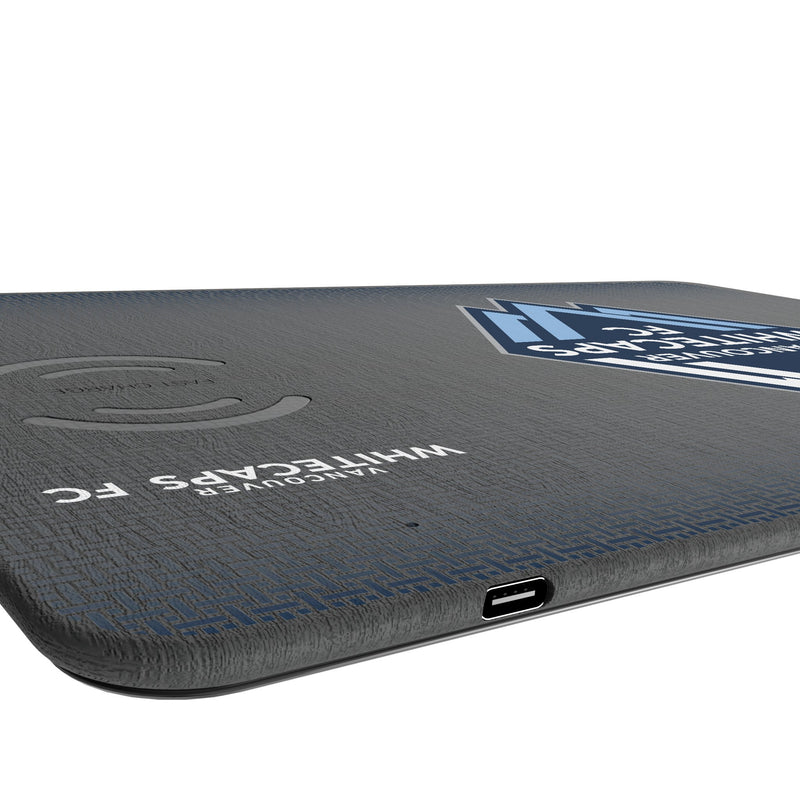 Vancouver Whitecaps Linen 15-Watt Wireless Charger and Mouse Pad Port.Jpg