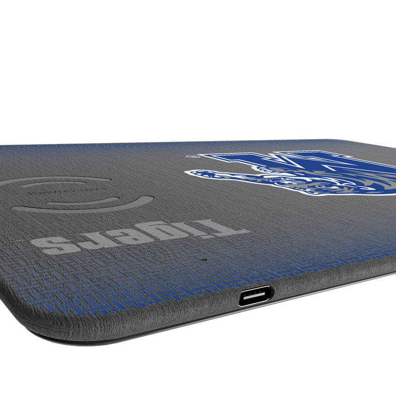 University of Memphis Tigers Linen 15-Watt Wireless Charger and Mouse Pad Port.Jpg