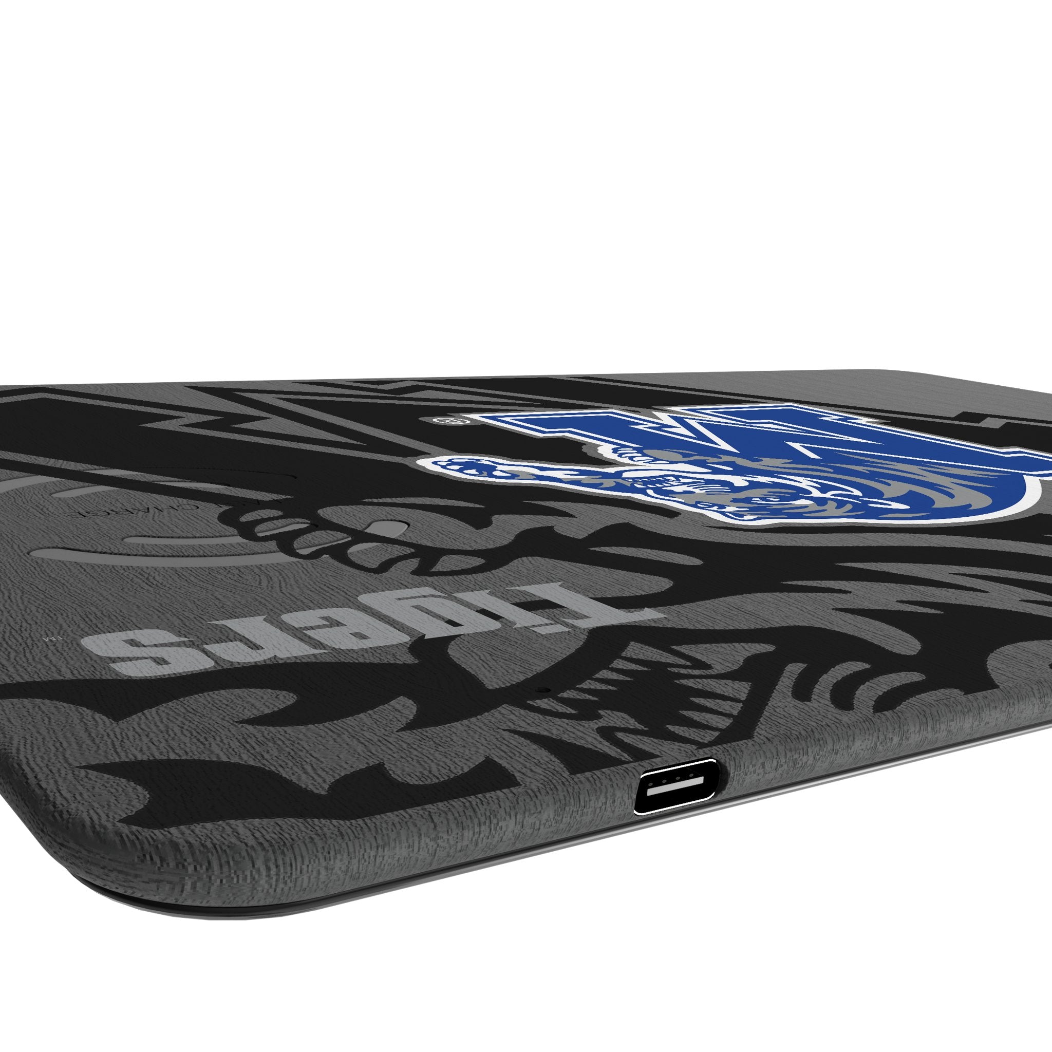 University of Memphis Tigers Monocolor Tilt 15-Watt Wireless Charger and Mouse Pad Port.Jpg