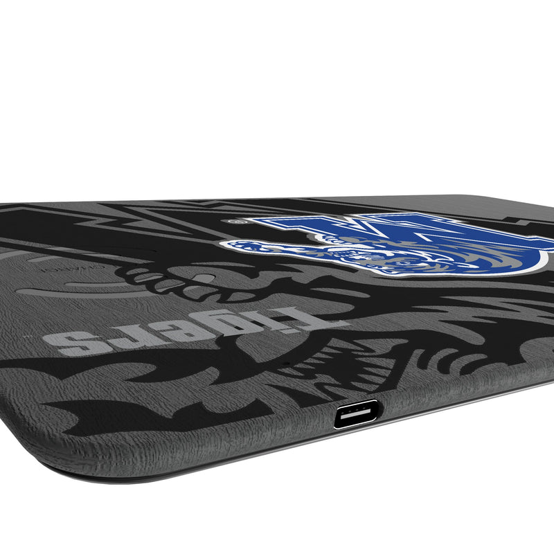 University of Memphis Tigers Monocolor Tilt 15-Watt Wireless Charger and Mouse Pad Port.Jpg
