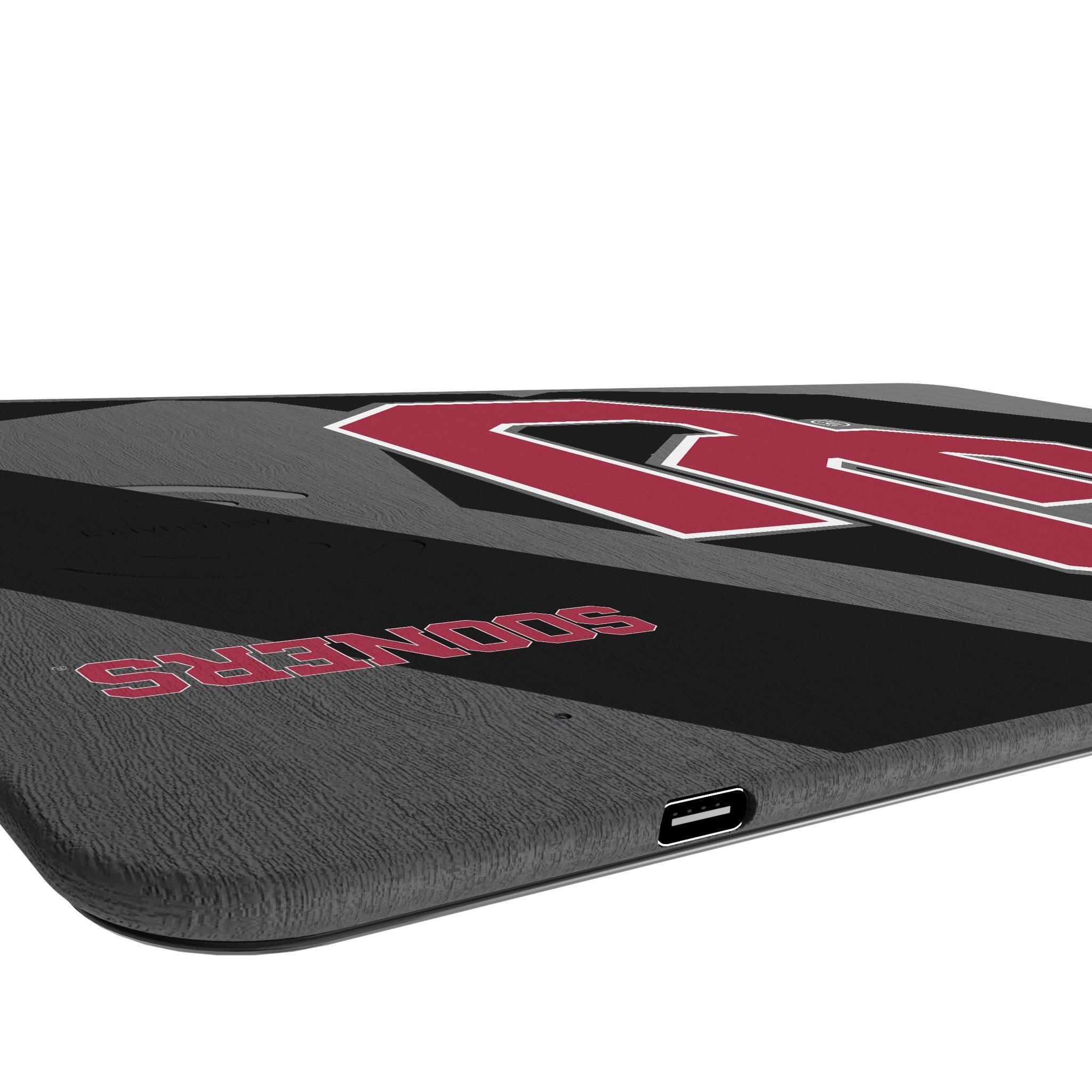 University of Oklahoma Sooners Monocolor Tilt 15-Watt Wireless Charger and Mouse Pad Port.Jpg