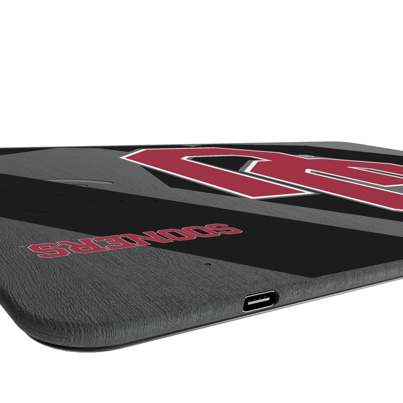 University of Oklahoma Sooners Monocolor Tilt 15-Watt Wireless Charger and Mouse Pad Port.Jpg