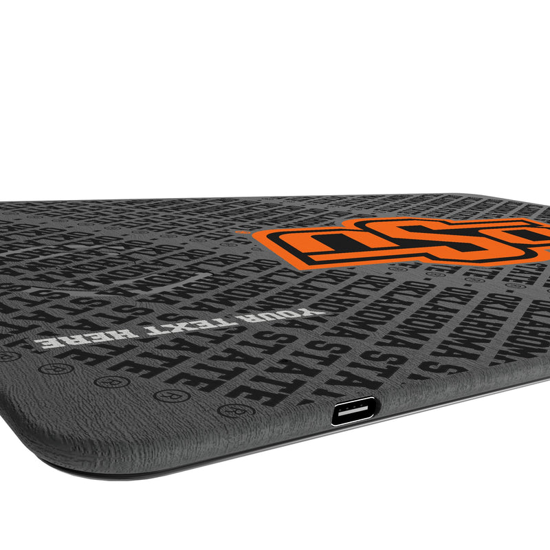 Oklahoma State University Cowboys Personalized Tilt 15-Watt Wireless Charger and Mouse Pad Port.Jpg