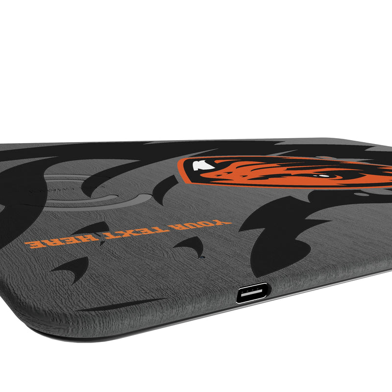 Oregon State University Beavers Personalized Tilt 15-Watt Wireless Charger and Mouse Pad Port.Jpg