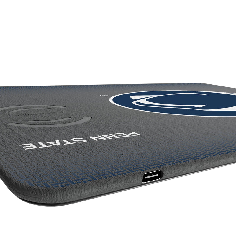 Pennsylvania State University Nittany Lions Linen 15-Watt Wireless Charger and Mouse Pad Port.Jpg