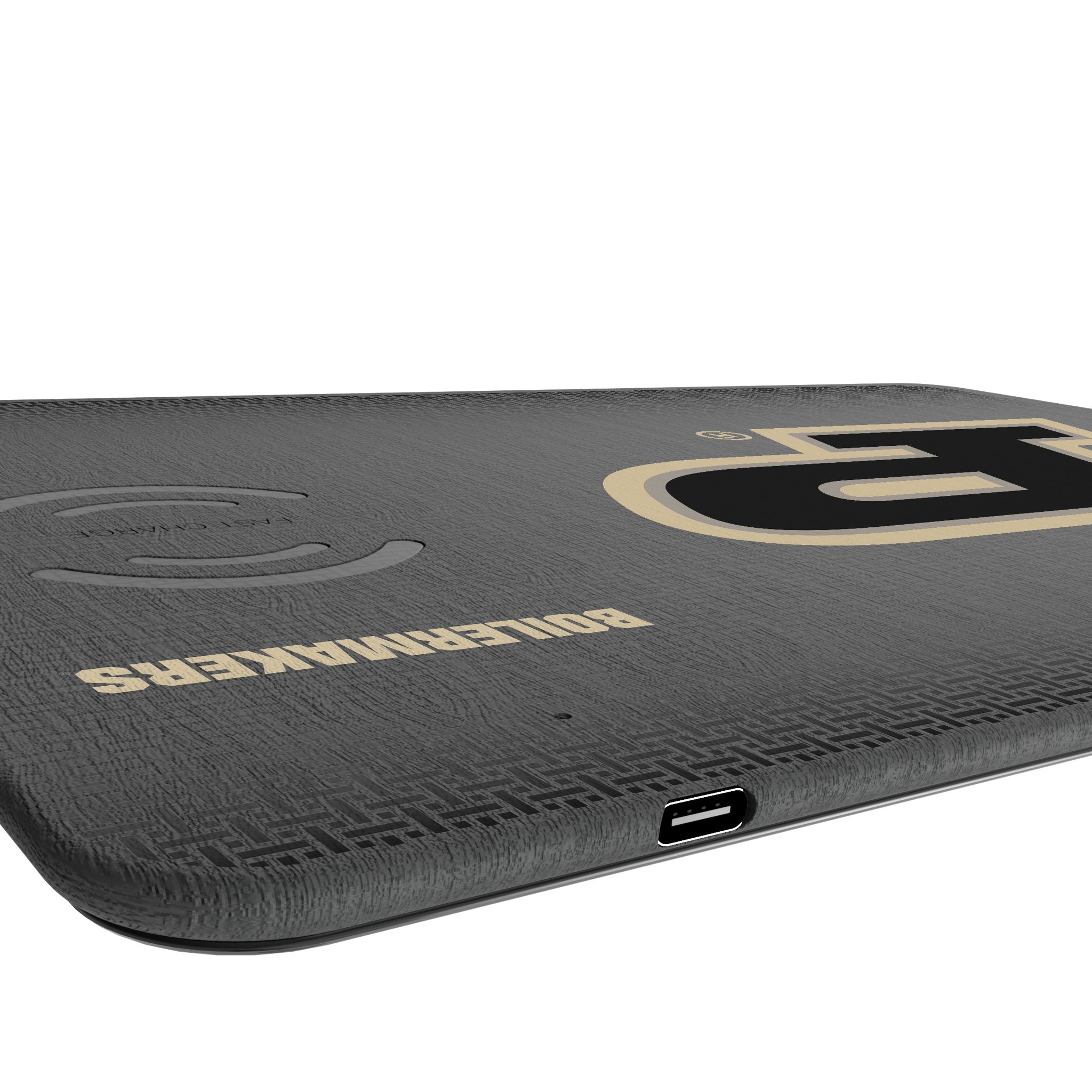 Purdue University Boilermakers Linen 15-Watt Wireless Charger and Mouse Pad Port.Jpg