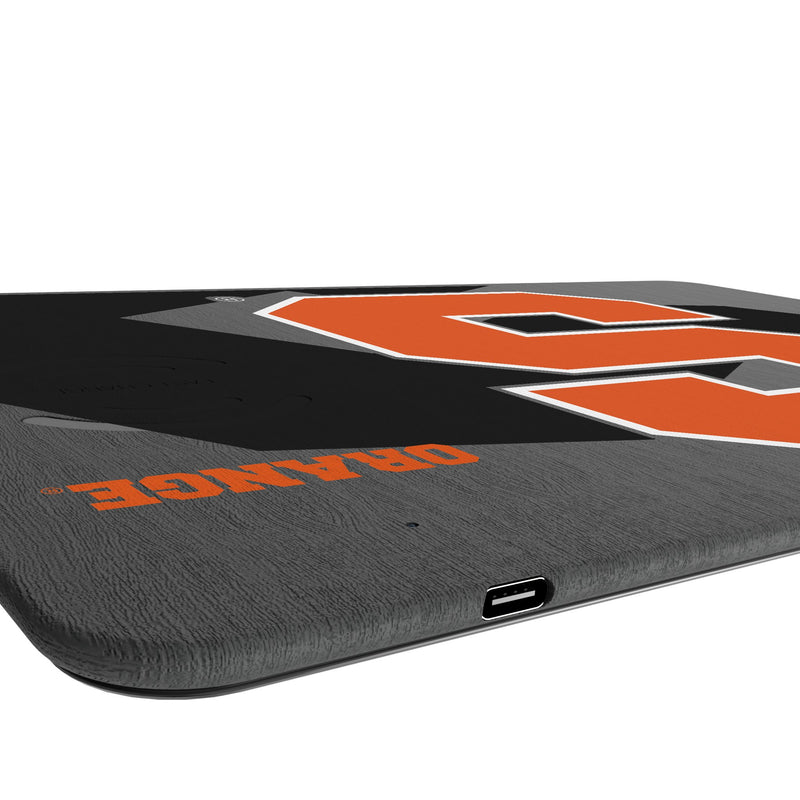 Syracuse University Orange Monocolor Tilt 15-Watt Wireless Charger and Mouse Pad Port.Jpg