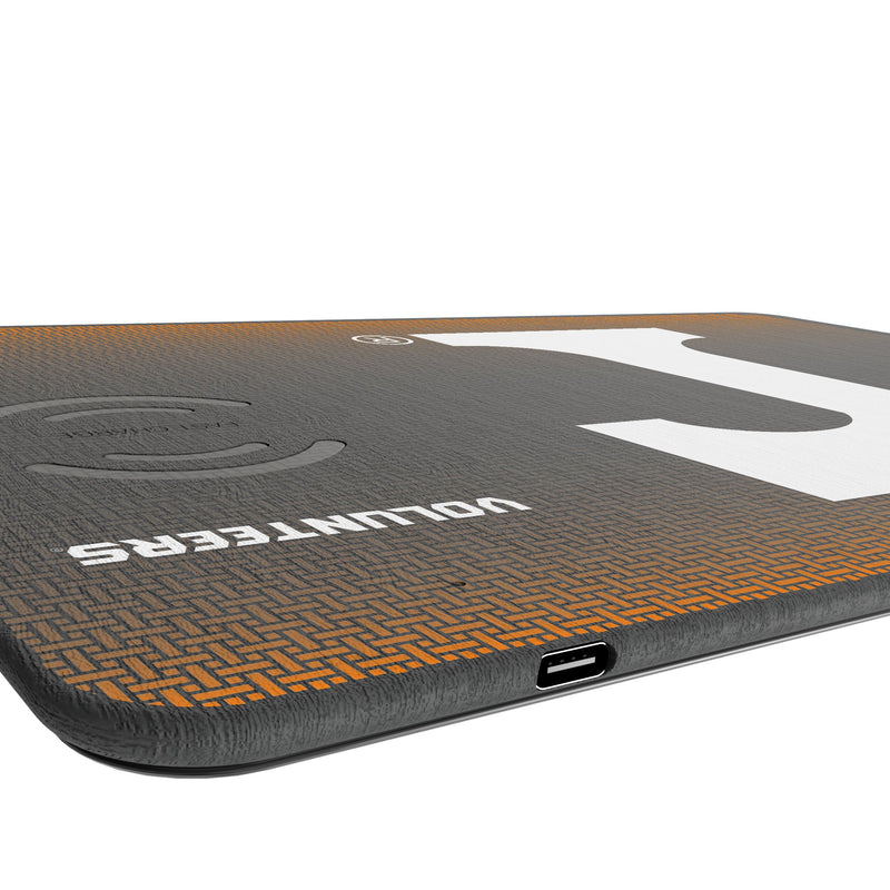 University of Tennessee Volunteers Linen 15-Watt Wireless Charger and Mouse Pad Port.Jpg