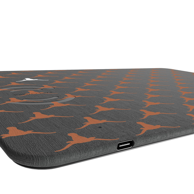 University of Texas Longhorns Fashion Pattern 15-Watt Wireless Charger and Mouse Pad Port.Jpg