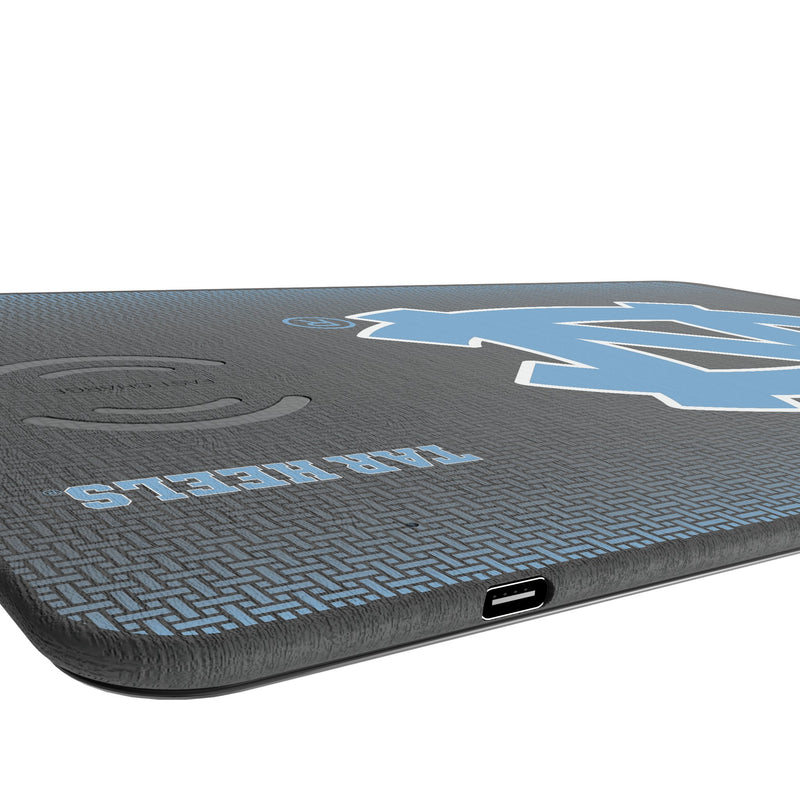 University of North Carolina Tar Heels Linen 15-Watt Wireless Charger and Mouse Pad Port.Jpg