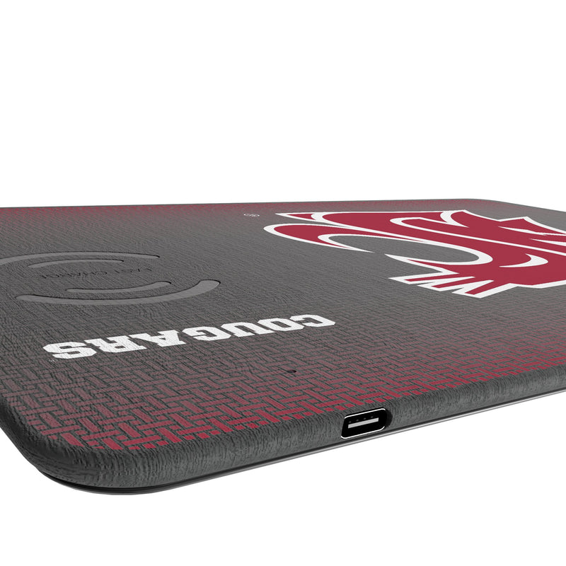 Washington State University Cougars Linen 15-Watt Wireless Charger and Mouse Pad Port.Jpg