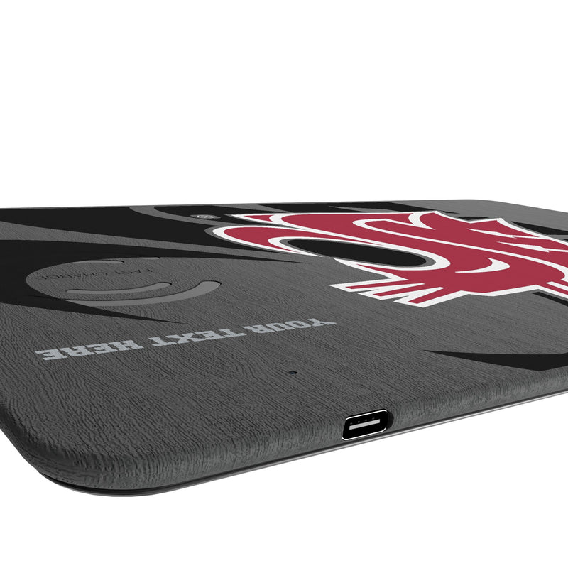 Washington State University Cougars Personalized Tilt 15-Watt Wireless Charger and Mouse Pad Port.Jpg