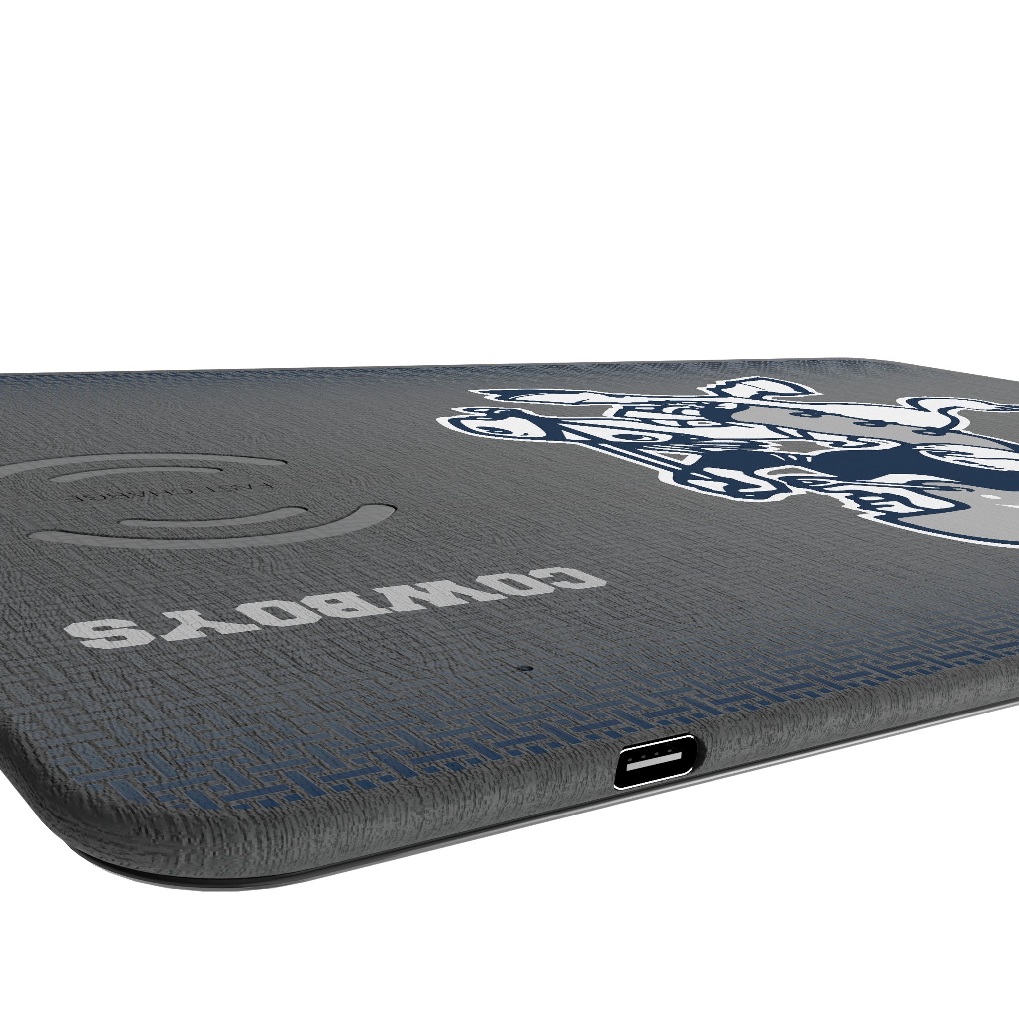 Dallas Cowboys 1966-1969 Historic Collection Linen 15-Watt Wireless Charger and Mouse Pad Port.Jpg