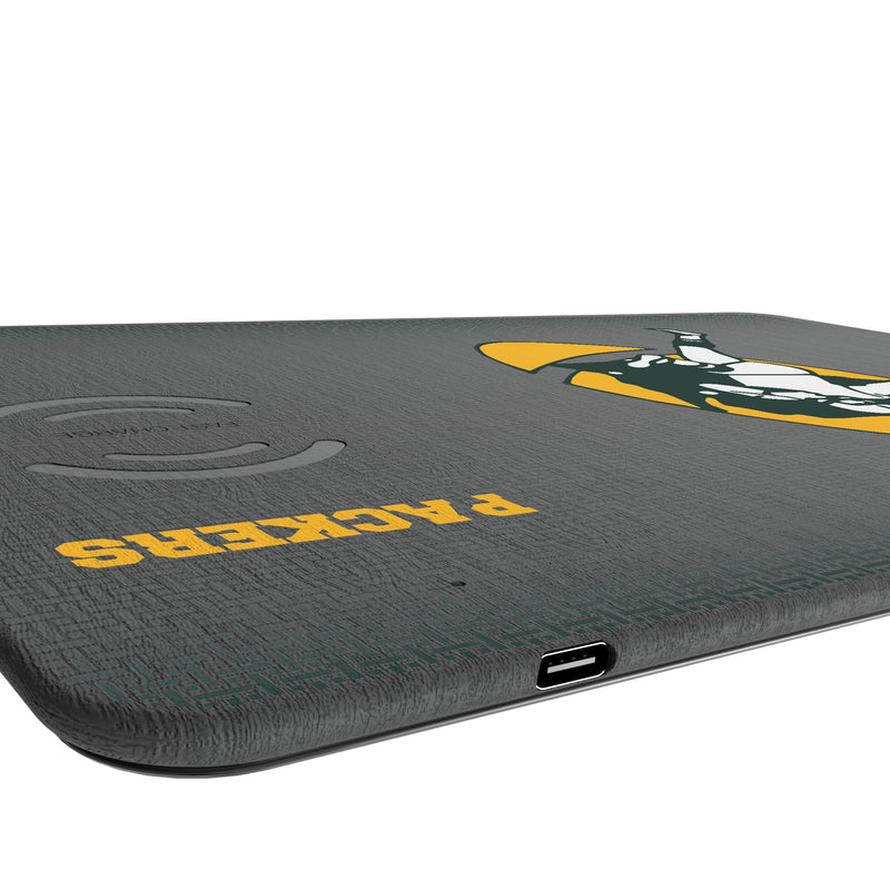 Green Bay Packers Historic Collection Linen 15-Watt Wireless Charger and Mouse Pad Port.Jpg