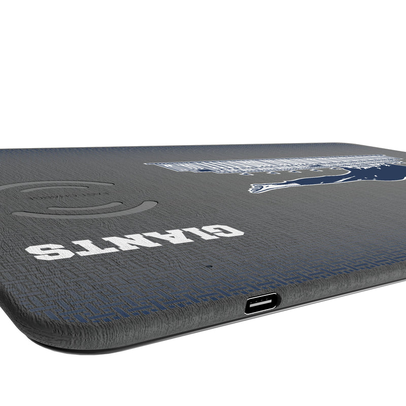 New York Giants 1960-1966 Historic Collection Linen 15-Watt Wireless Charger and Mouse Pad Port.Jpg