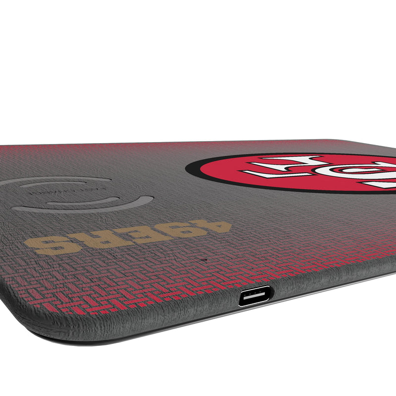 San Francisco 49ers Historic Collection Linen 15-Watt Wireless Charger and Mouse Pad Port.Jpg