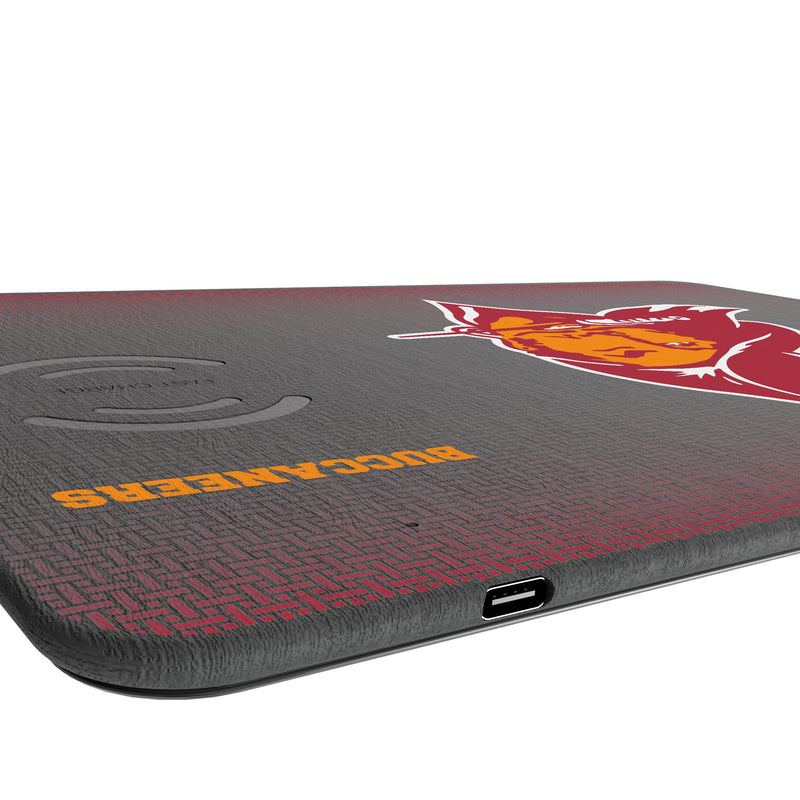 Tampa Bay Buccaneers Historic Collection Linen 15-Watt Wireless Charger and Mouse Pad Port.Jpg