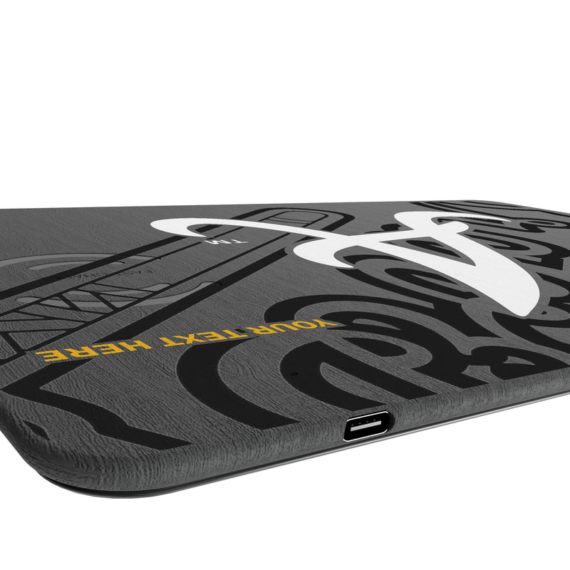 Atlanta Braves Personalized Tilt 15-Watt Wireless Charger and Mouse Pad Port.Jpg