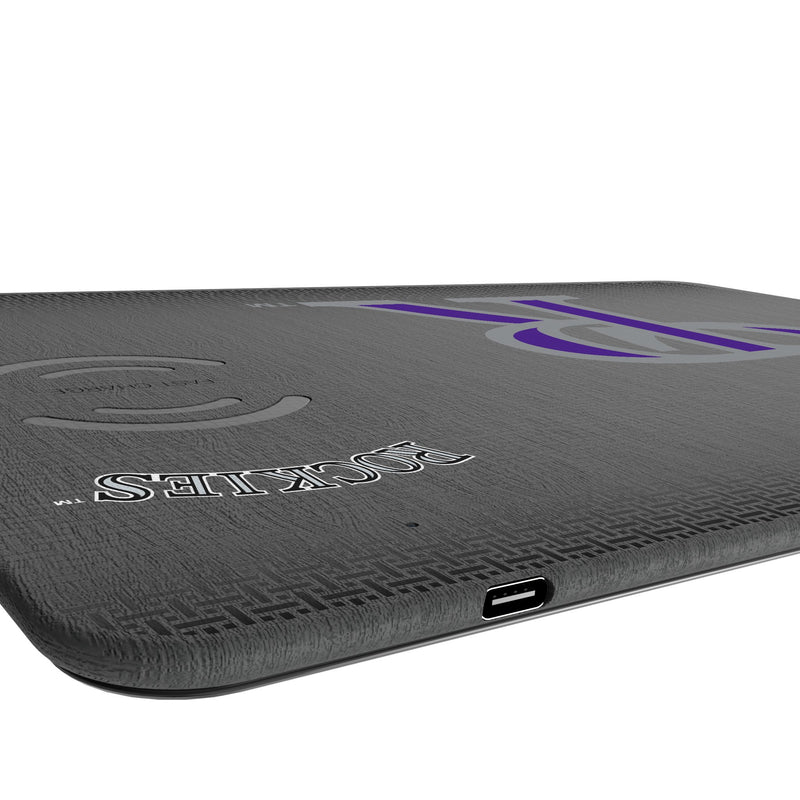 Colorado Rockies Linen 15-Watt Wireless Charger and Mouse Pad Port.Jpg