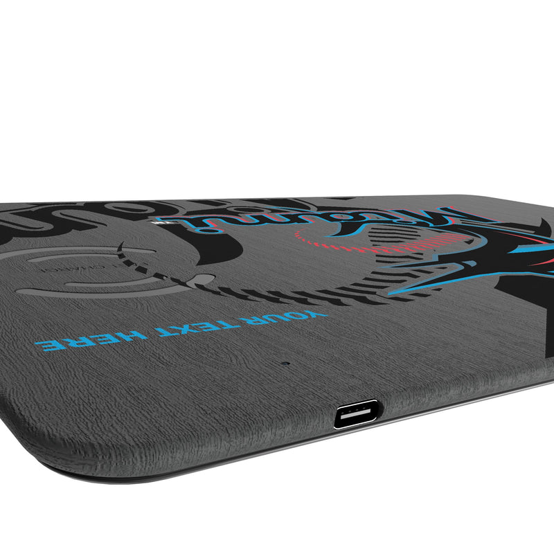 Miami Marlins Personalized Tilt 15-Watt Wireless Charger and Mouse Pad Port.Jpg