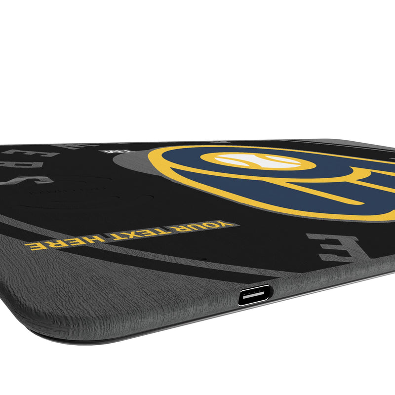Milwaukee Brewers Personalized Tilt 15-Watt Wireless Charger and Mouse Pad Port.Jpg