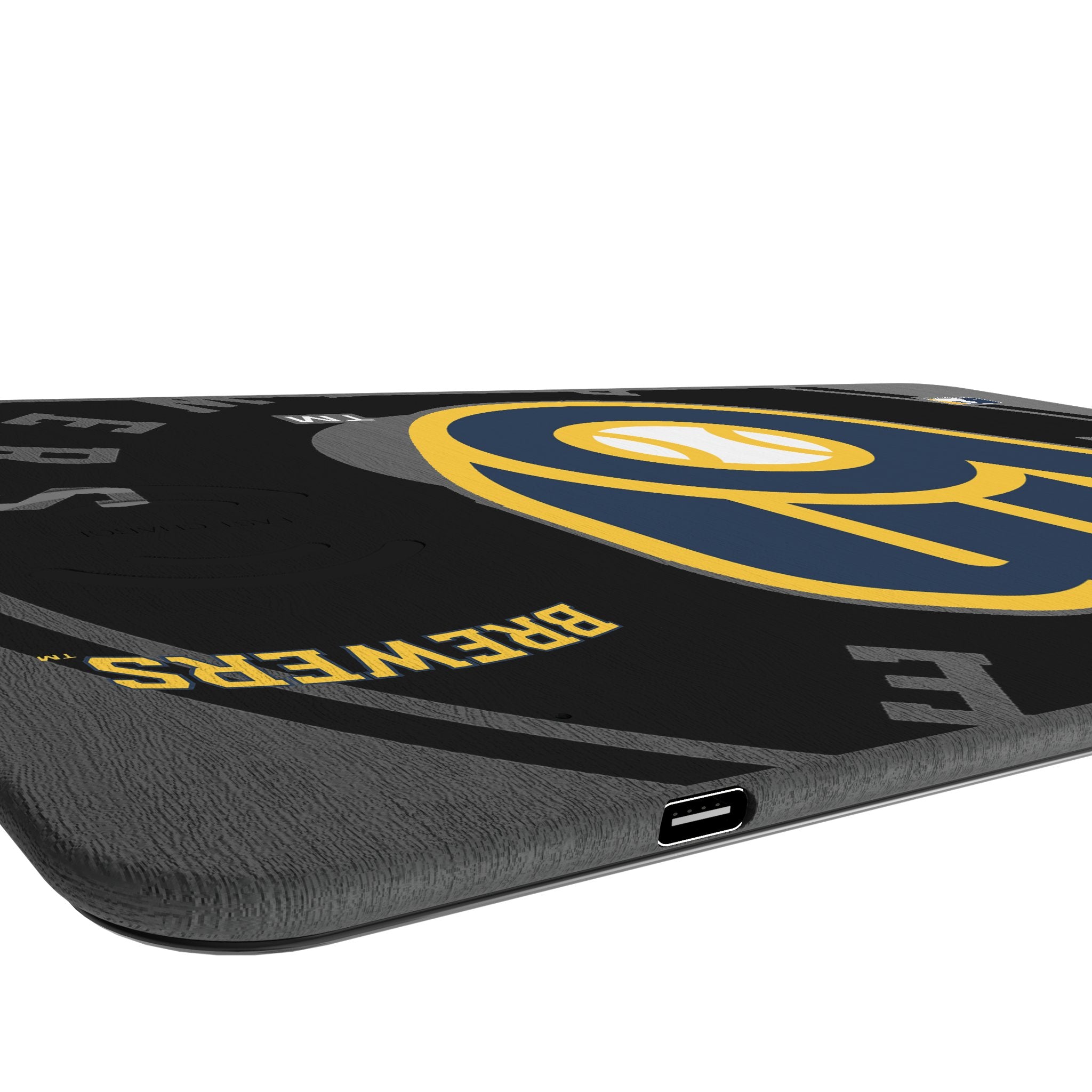 Milwaukee Brewers Monocolor Tilt 15-Watt Wireless Charger and Mouse Pad Port.Jpg