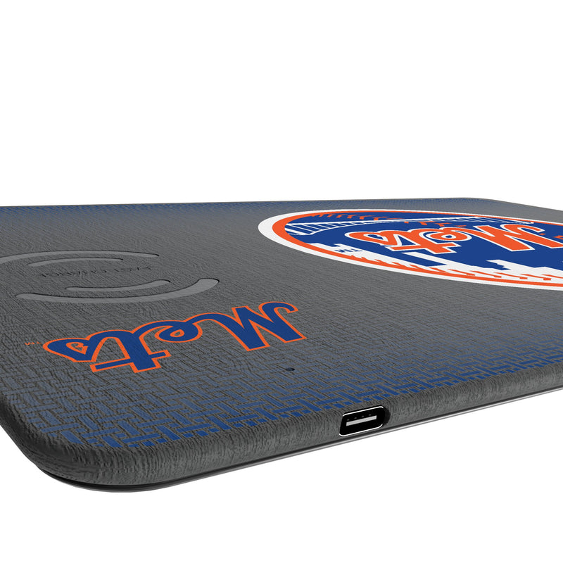 New York Mets Linen 15-Watt Wireless Charger and Mouse Pad Port.Jpg