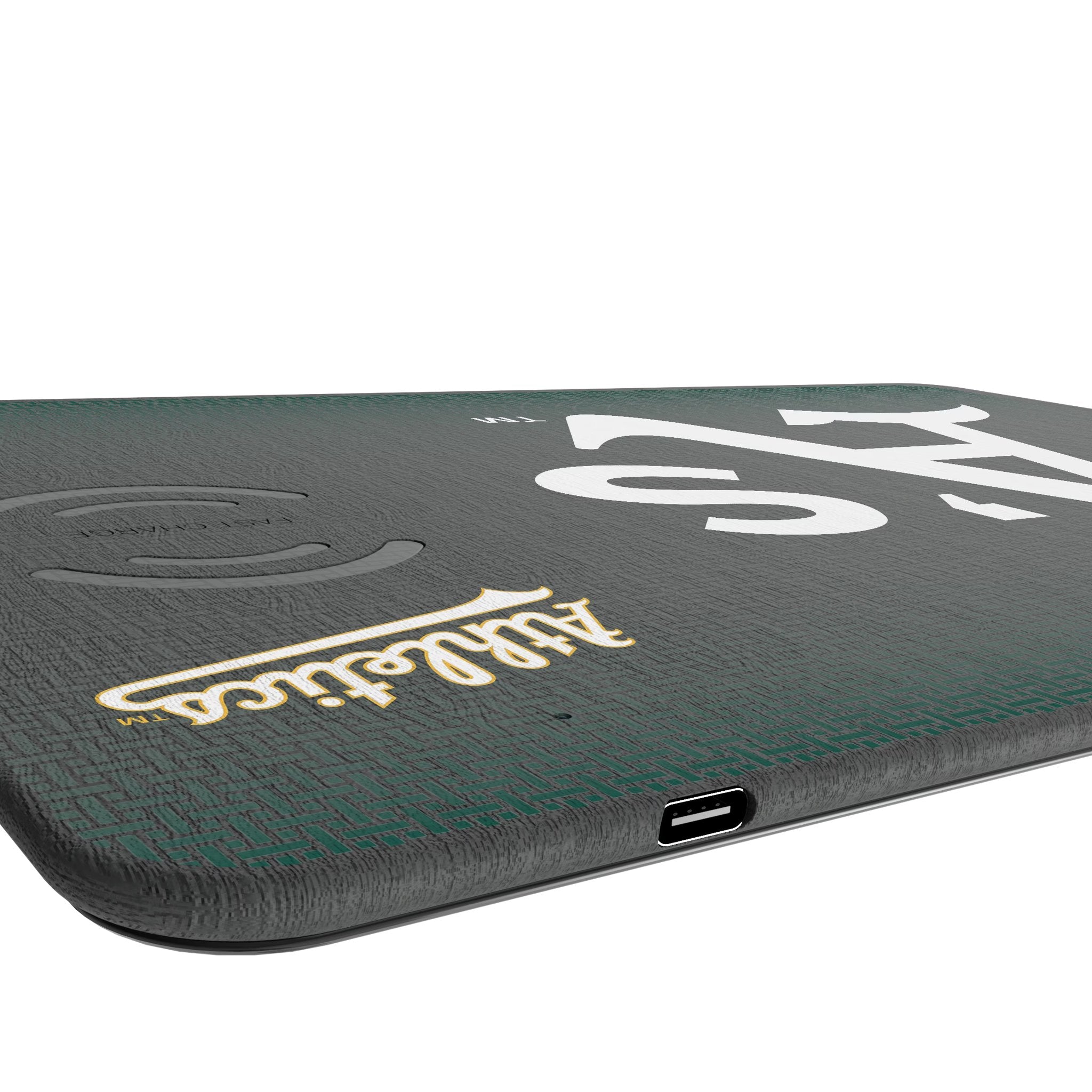 Oakland Athletics Linen 15-Watt Wireless Charger and Mouse Pad Port.Jpg