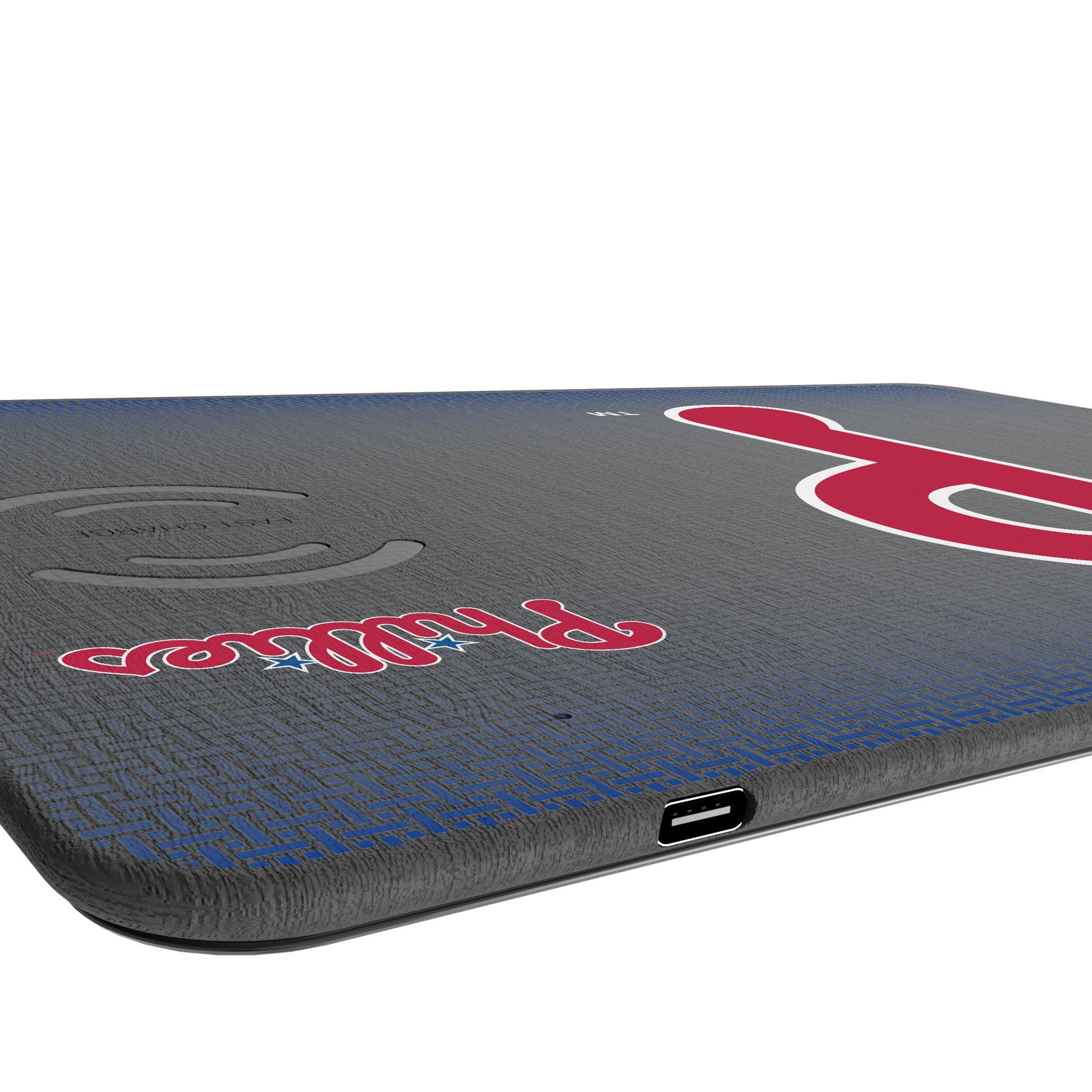 Philadelphia Phillies Linen 15-Watt Wireless Charger and Mouse Pad Port.Jpg
