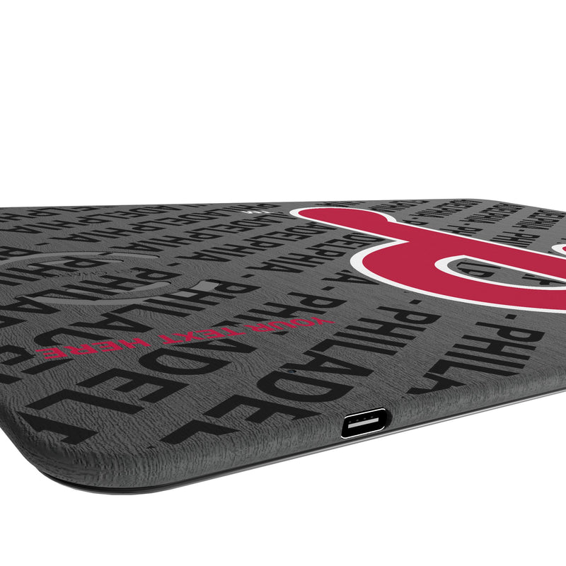Philadelphia Phillies Personalized Tilt 15-Watt Wireless Charger and Mouse Pad Port.Jpg