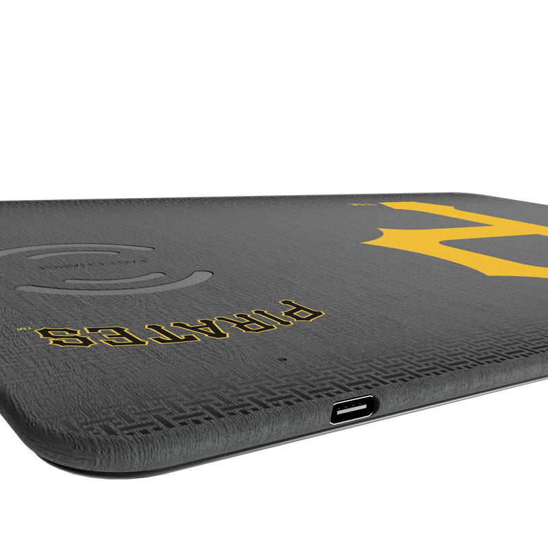 Pittsburgh Pirates Linen 15-Watt Wireless Charger and Mouse Pad Port.Jpg