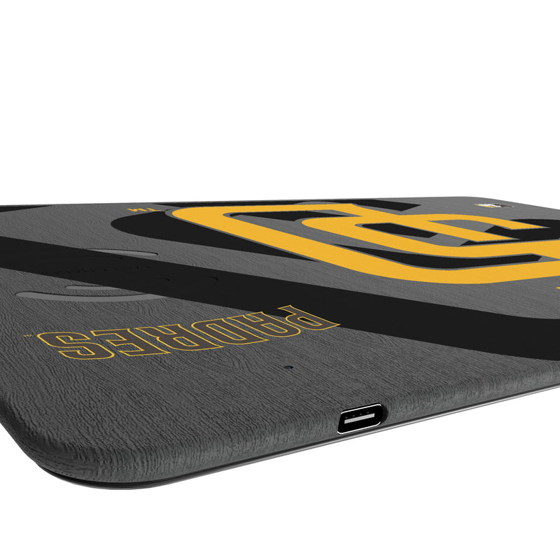 San Diego Padres Monocolor Tilt 15-Watt Wireless Charger and Mouse Pad Port.Jpg