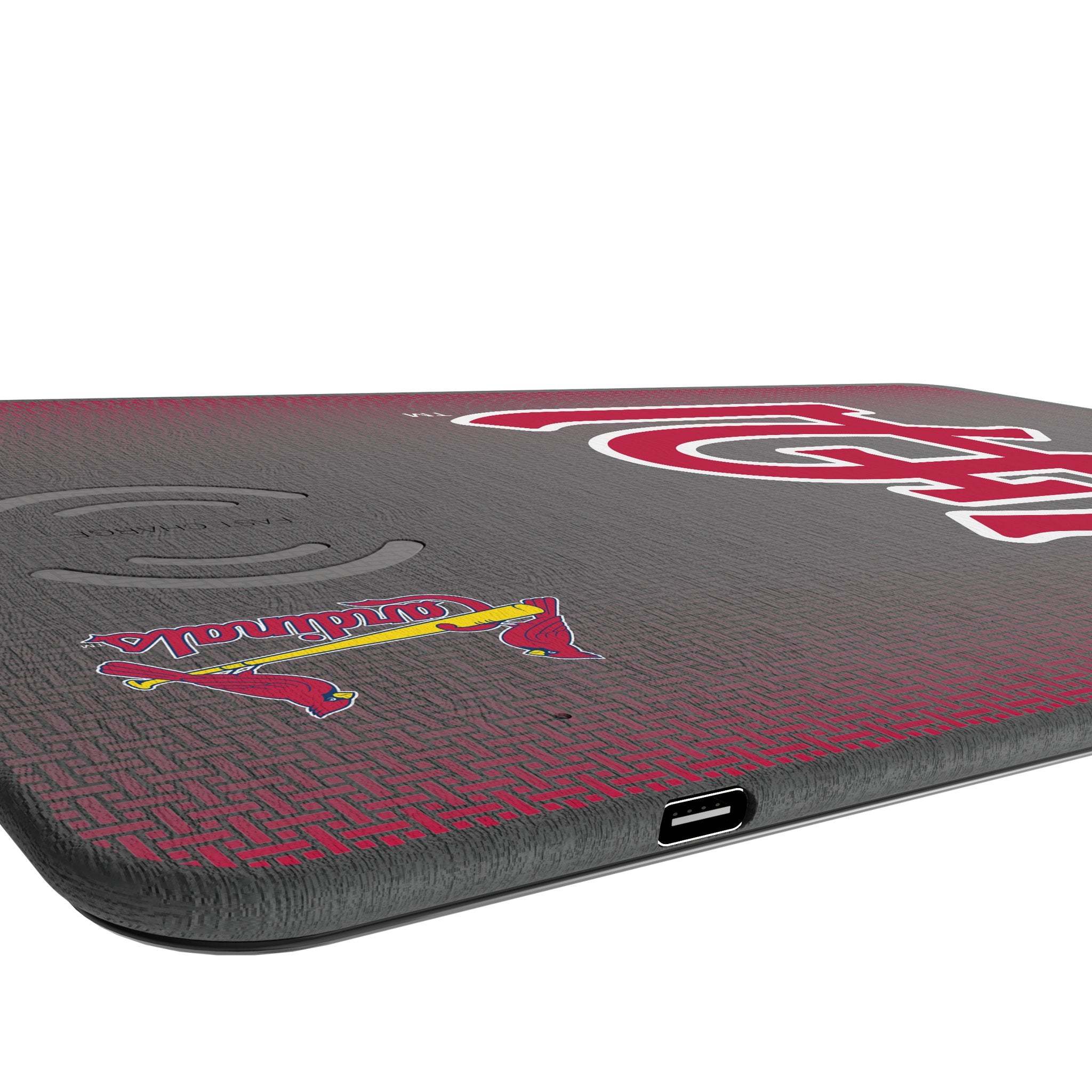 St Louis Cardinals Linen 15-Watt Wireless Charger and Mouse Pad Port.Jpg