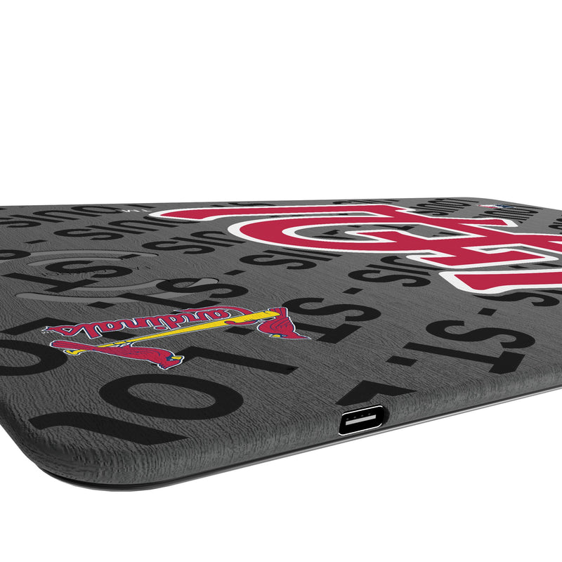 St Louis Cardinals Monocolor Tilt 15-Watt Wireless Charger and Mouse Pad Port.Jpg