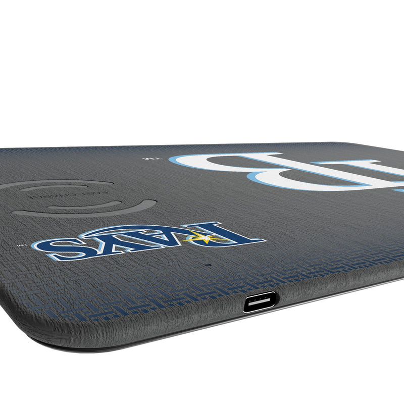 Tampa Bay Rays Linen 15-Watt Wireless Charger and Mouse Pad Port.Jpg