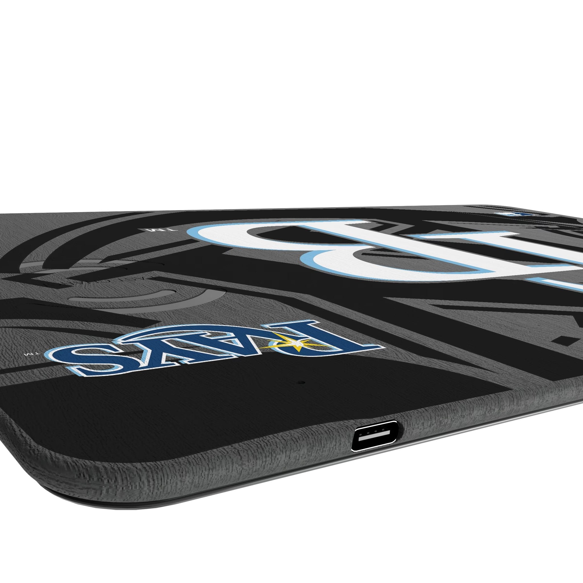 Tampa Bay Rays Monocolor Tilt 15-Watt Wireless Charger and Mouse Pad Port.Jpg