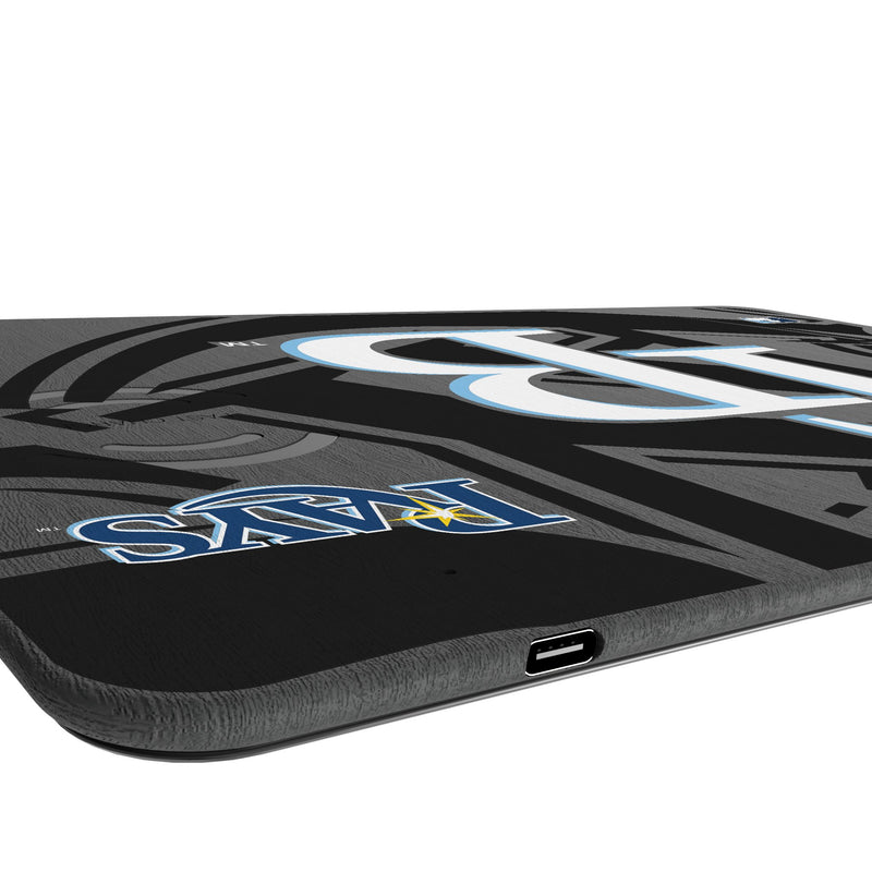 Tampa Bay Rays Monocolor Tilt 15-Watt Wireless Charger and Mouse Pad Port.Jpg
