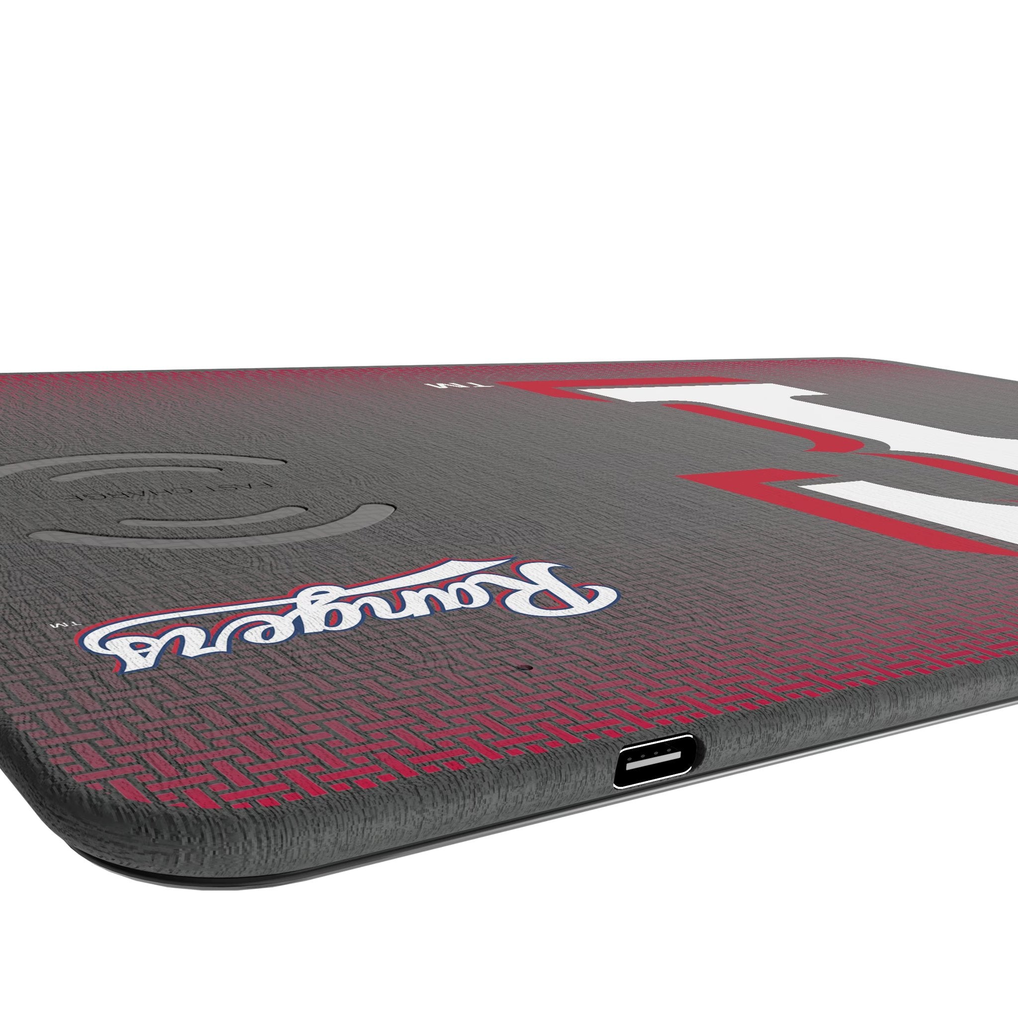 Texas Rangers Linen 15-Watt Wireless Charger and Mouse Pad Port.Jpg