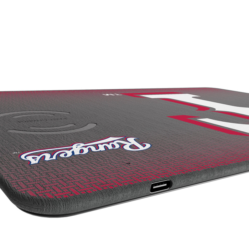 Texas Rangers Linen 15-Watt Wireless Charger and Mouse Pad Port.Jpg