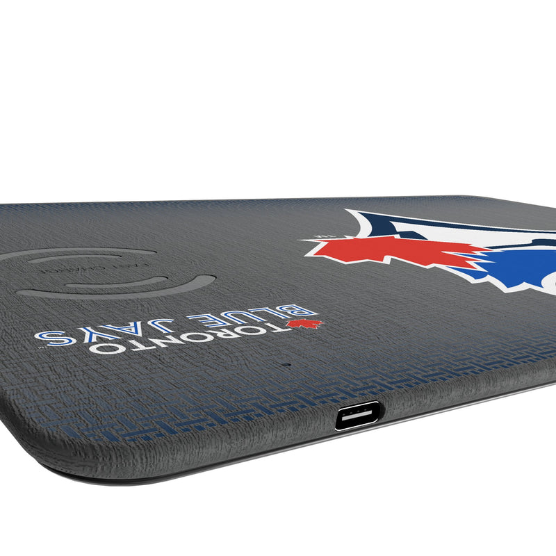 Toronto Blue Jays Linen 15-Watt Wireless Charger and Mouse Pad Port.Jpg
