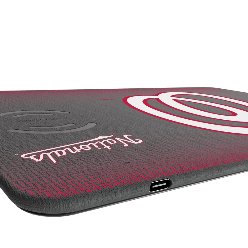Washington Nationals Linen 15-Watt Wireless Charger and Mouse Pad Port.Jpg