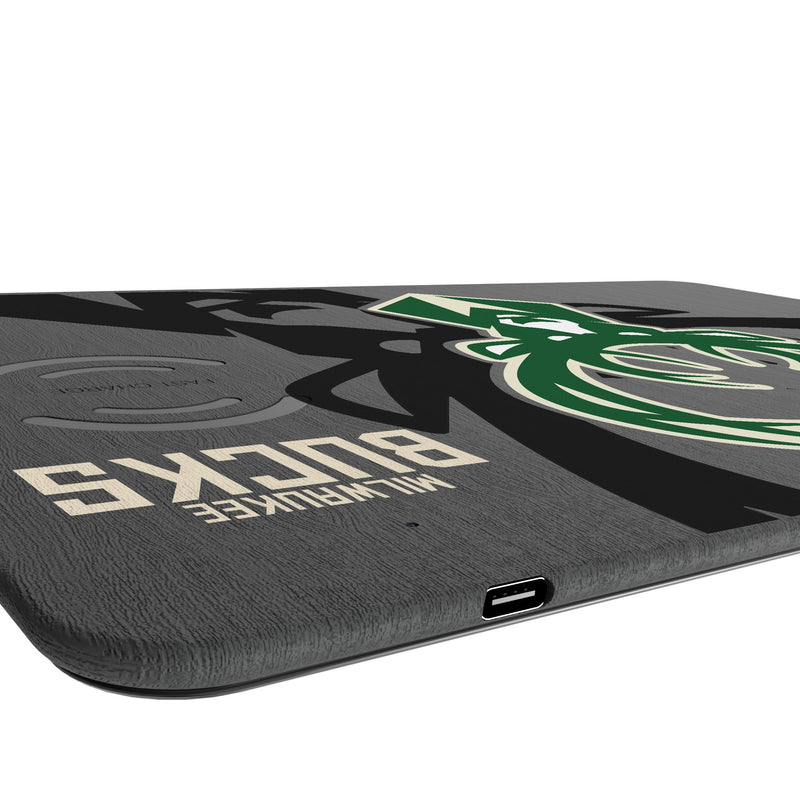 Milwaukee Bucks Monocolor Tilt 15-Watt Wireless Charger and Mouse Pad Port.Jpg