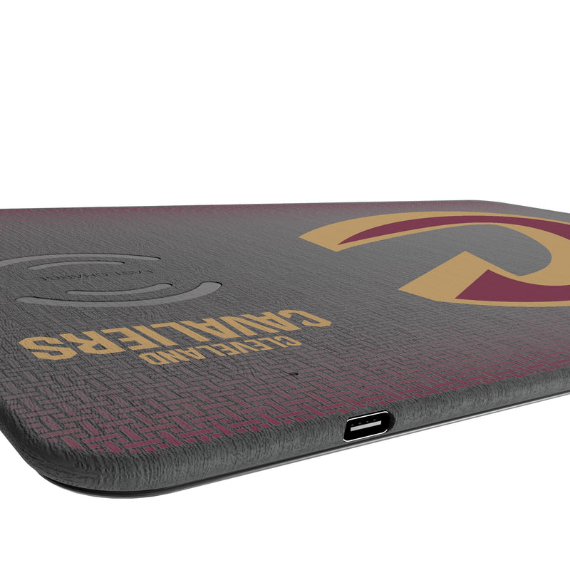 Cleveland Cavaliers Linen 15-Watt Wireless Charger and Mouse Pad Port.Jpg