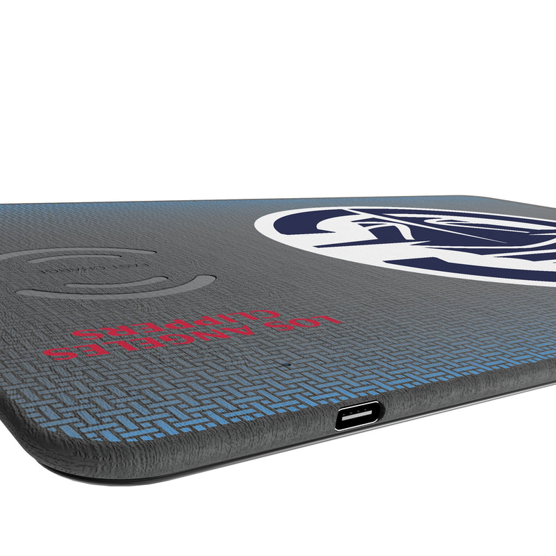 Los Angeles Clippers Linen 15-Watt Wireless Charger and Mouse Pad Port.Jpg