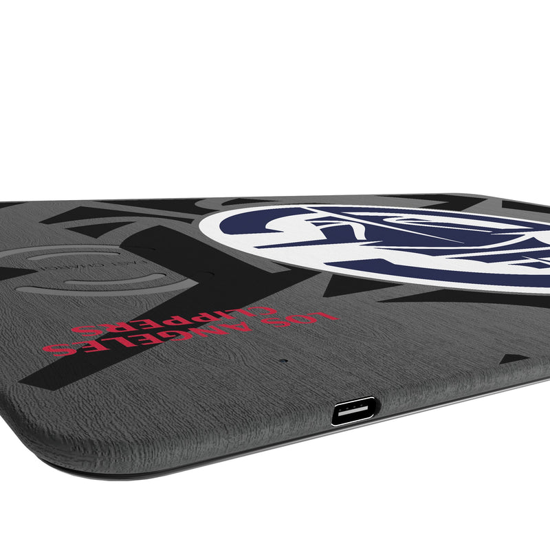 Los Angeles Clippers Monocolor Tilt 15-Watt Wireless Charger and Mouse Pad Port.Jpg